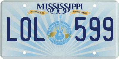 MS license plate LOL599