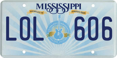 MS license plate LOL606