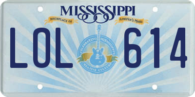 MS license plate LOL614