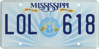 MS license plate LOL618