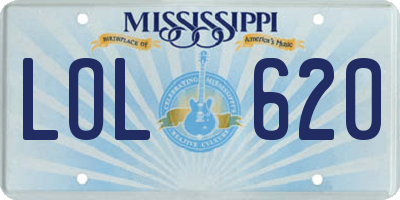 MS license plate LOL620