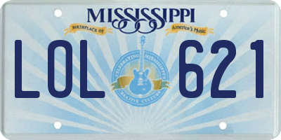 MS license plate LOL621