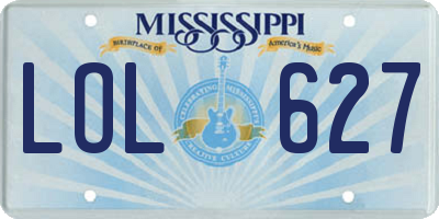 MS license plate LOL627