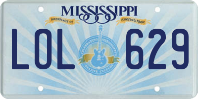 MS license plate LOL629
