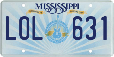 MS license plate LOL631