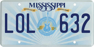 MS license plate LOL632