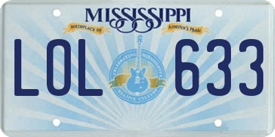 MS license plate LOL633