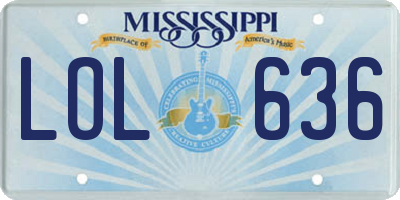 MS license plate LOL636
