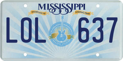 MS license plate LOL637
