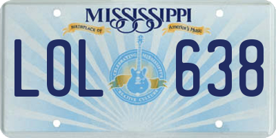 MS license plate LOL638