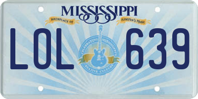 MS license plate LOL639