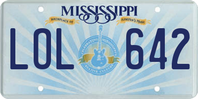 MS license plate LOL642