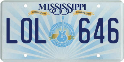 MS license plate LOL646