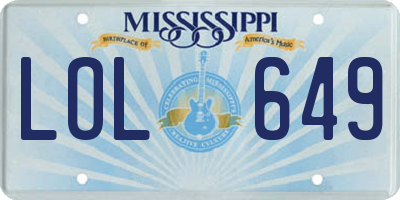 MS license plate LOL649