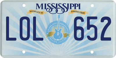 MS license plate LOL652