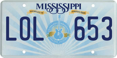 MS license plate LOL653