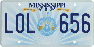 MS license plate LOL656