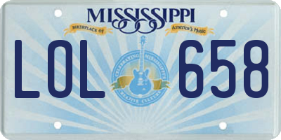 MS license plate LOL658