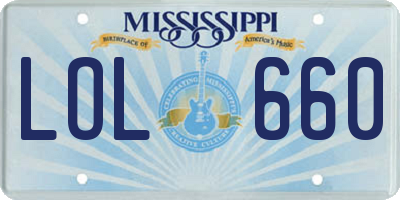 MS license plate LOL660