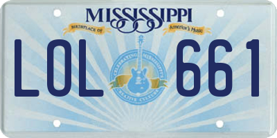 MS license plate LOL661