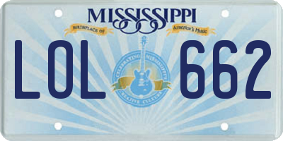 MS license plate LOL662