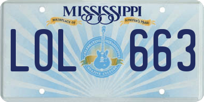 MS license plate LOL663