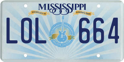 MS license plate LOL664