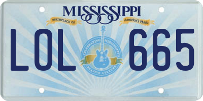 MS license plate LOL665