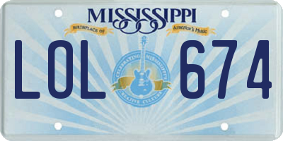 MS license plate LOL674