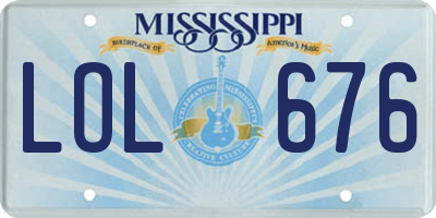 MS license plate LOL676