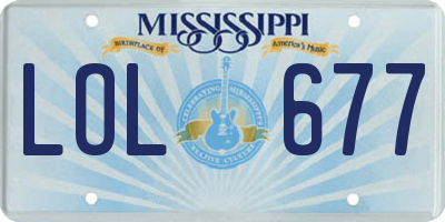MS license plate LOL677
