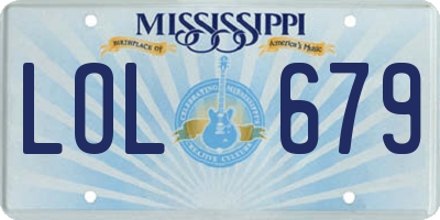 MS license plate LOL679
