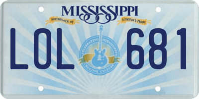 MS license plate LOL681
