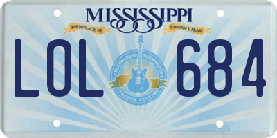 MS license plate LOL684
