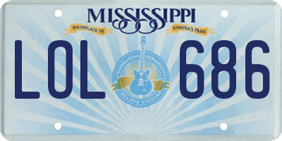 MS license plate LOL686