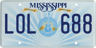 MS license plate LOL688