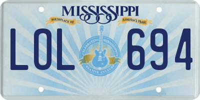 MS license plate LOL694