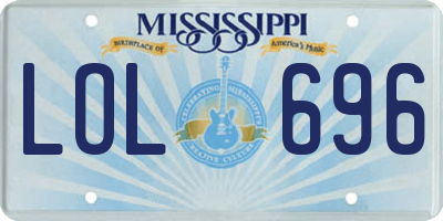 MS license plate LOL696