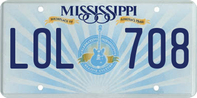 MS license plate LOL708