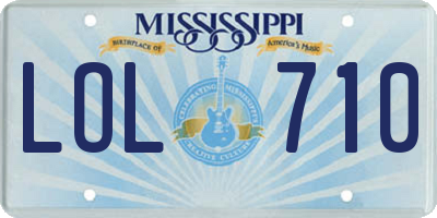 MS license plate LOL710