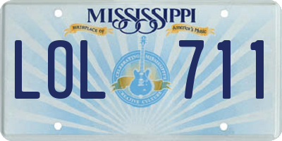 MS license plate LOL711
