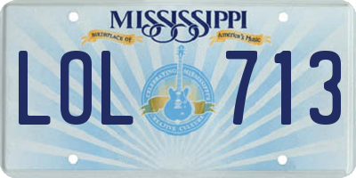 MS license plate LOL713