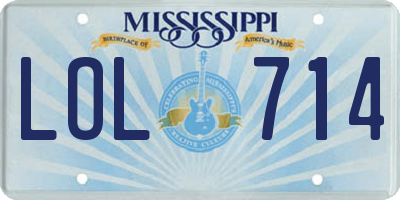 MS license plate LOL714