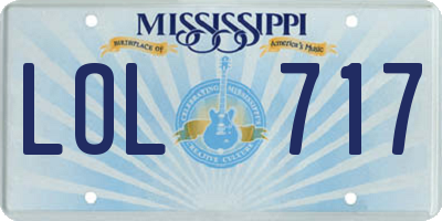 MS license plate LOL717