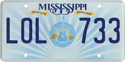 MS license plate LOL733