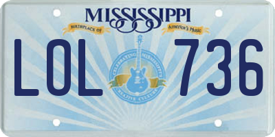 MS license plate LOL736
