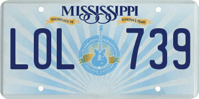 MS license plate LOL739