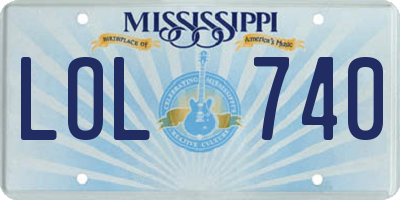 MS license plate LOL740