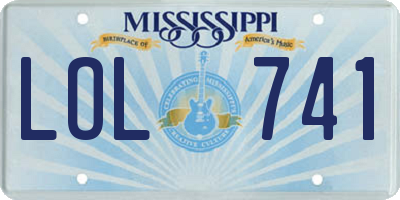 MS license plate LOL741