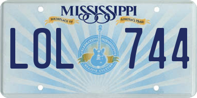 MS license plate LOL744